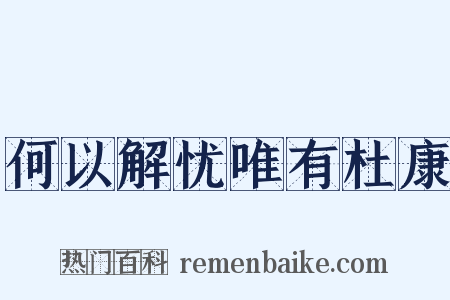 何以解忧唯有杜康是什么意思的图片